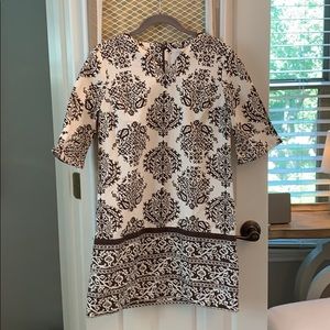 Brown and white dress